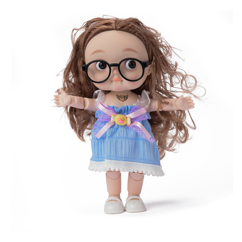 Girl Play Doll with Music Button and Clothes