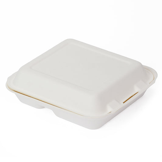 Eco-friendly Paper To-Go Box, Square, Partitioned