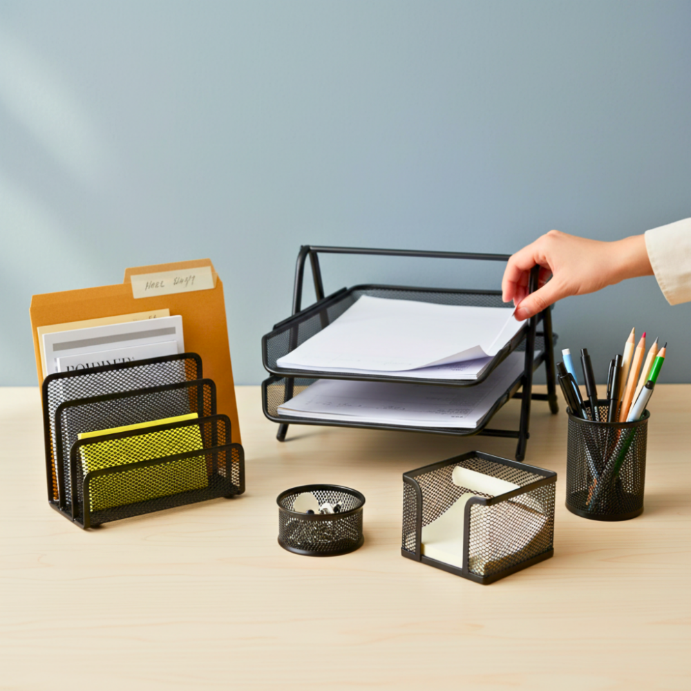 Metal Desk Set, 5 Pcs.