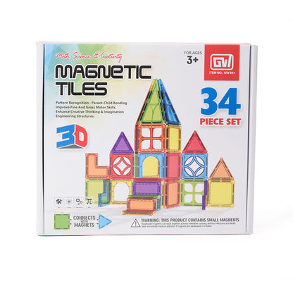 Magnetic Tiles, 34 Pcs.