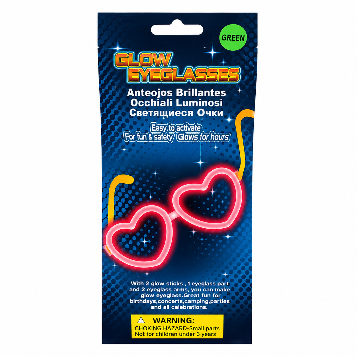 Glow Stick Glasses, Heart, AC06-4