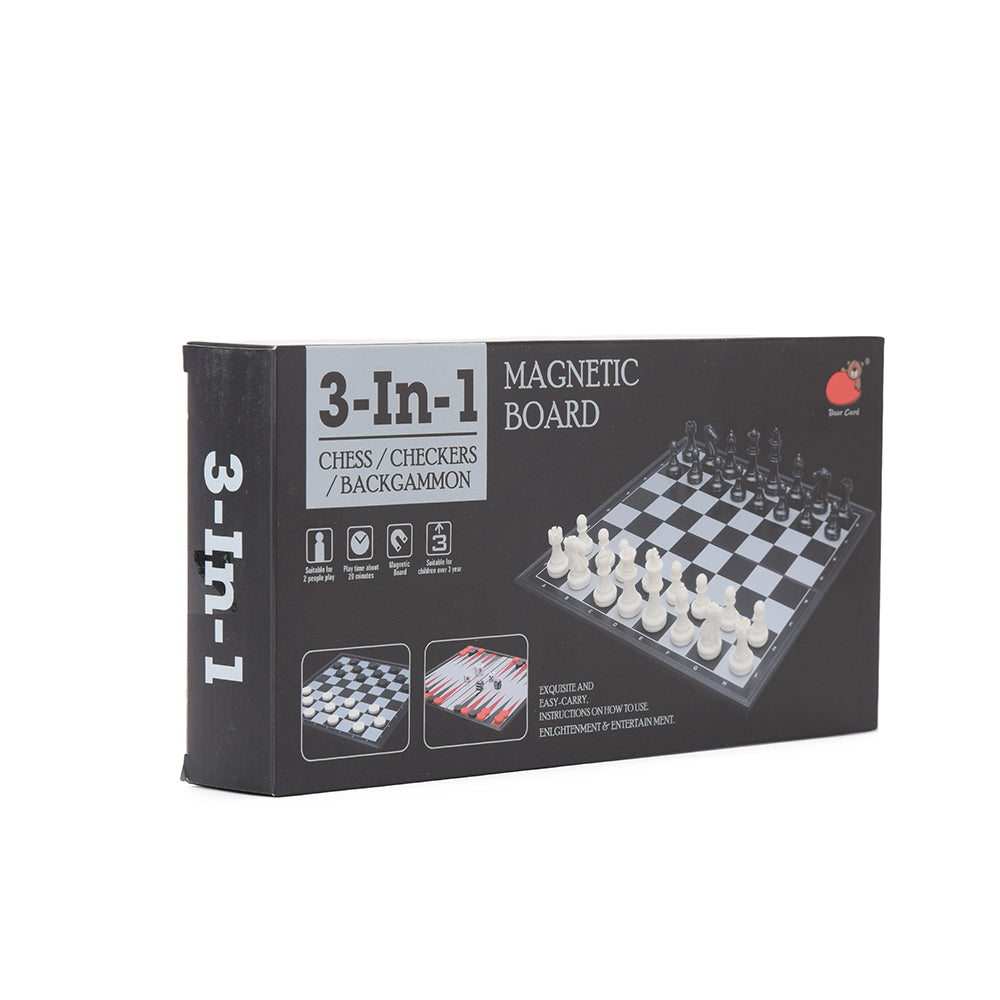 3-in-1 Chess/Checkers/Backgammon Board, AC07-2