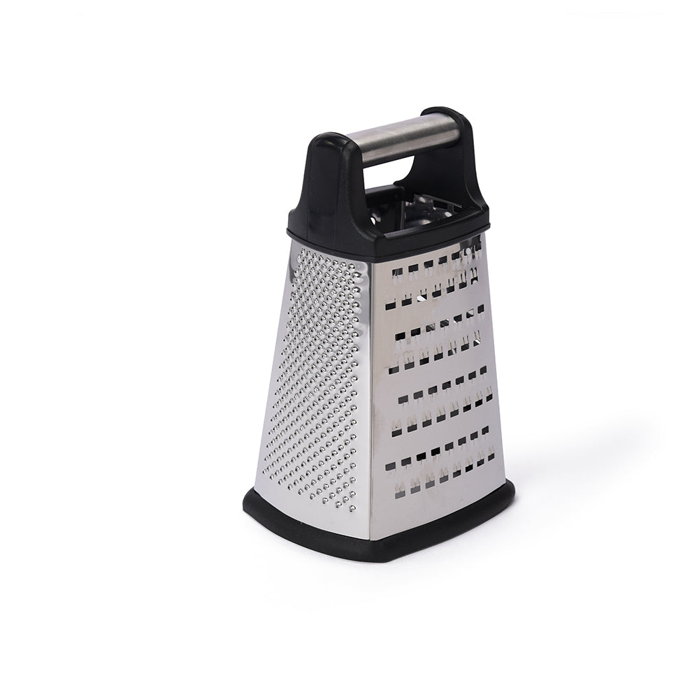 Stainless Steel Box Grater with Handle & Anti-Slip Base