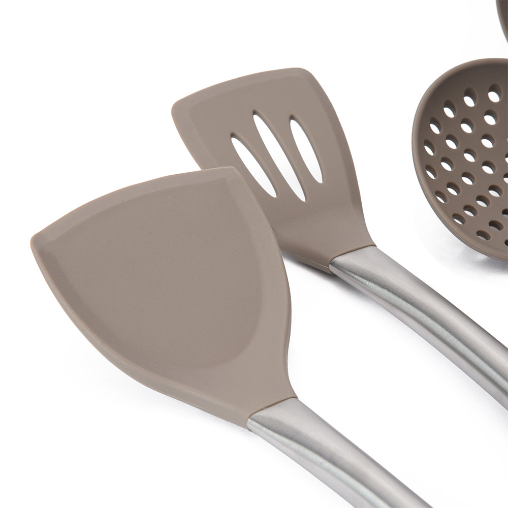 Silicone Kitchen Utensils Set, Metal, 7 Pcs.