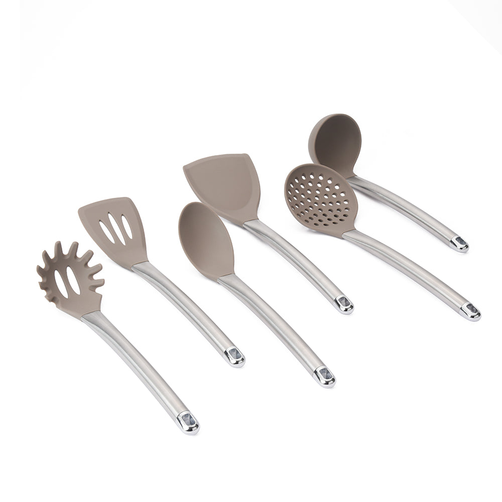 Silicone Kitchen Utensils Set, Metal, 7 Pcs.