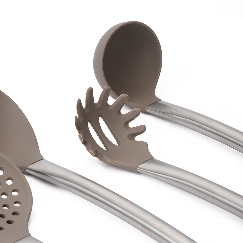 Silicone Kitchen Utensils Set, Metal, 7 Pcs.