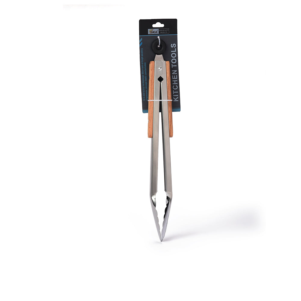 Metal Tongs with Wooden Handle