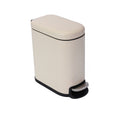 White Metal Rectangle Pedal Bin, 5L