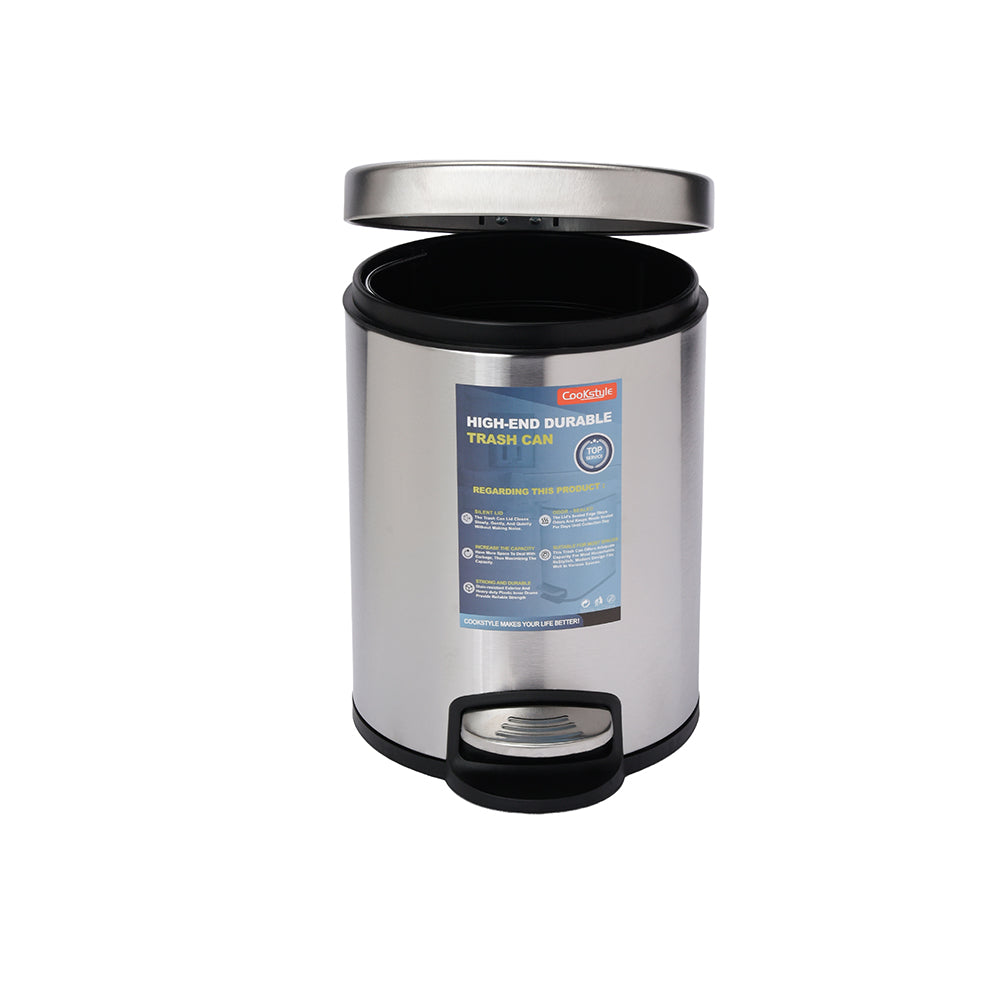 Stainless Steel Round Pedal Bin, 5L