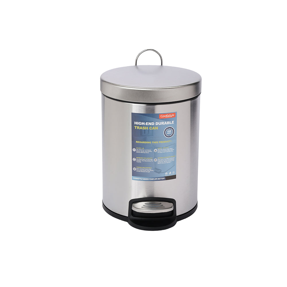 Stainless Steel Round Pedal Bin, 5L