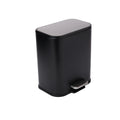 Black Metal Rectangle Pedal Bin, 5L