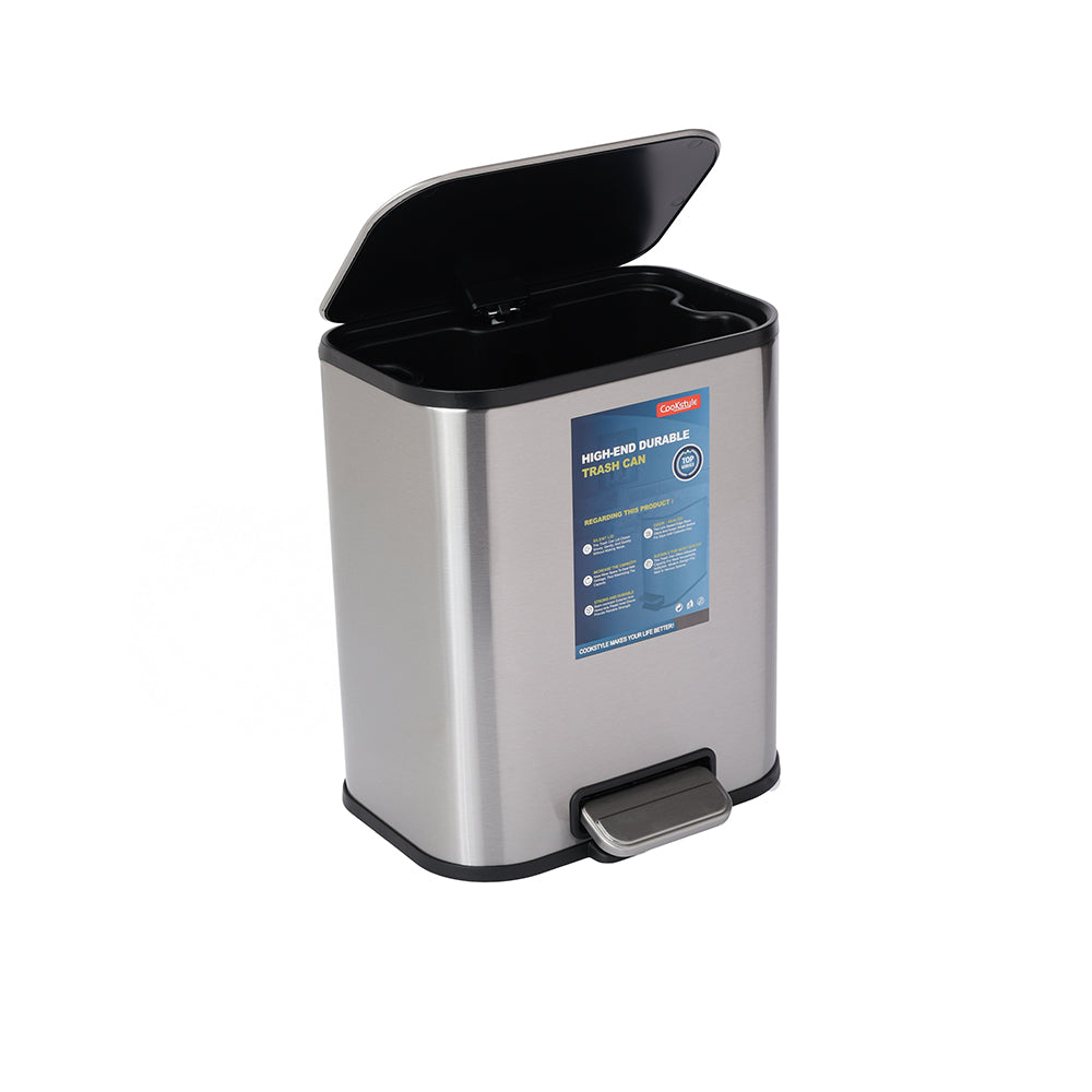 Stainless Steel Rectangle Pedal Bin, 5L