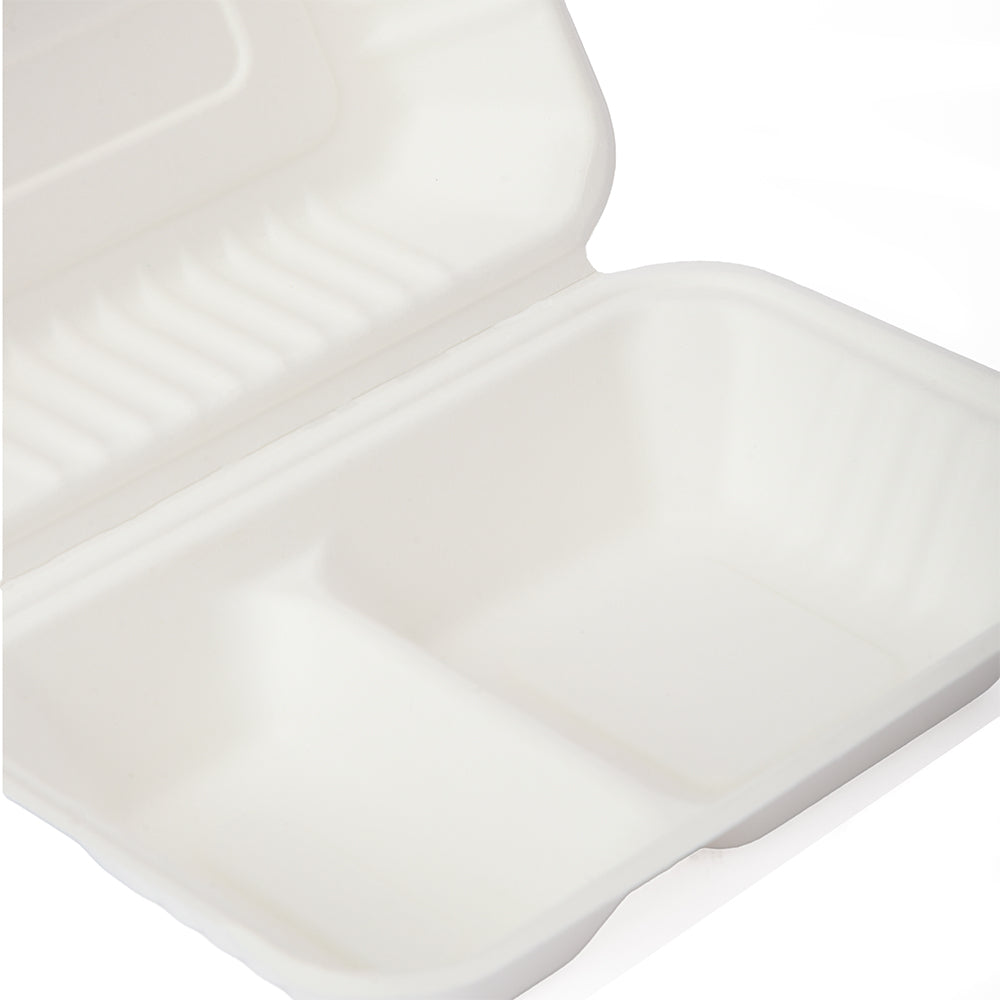Eco-friendly Paper To-Go Box, Rectangle, Partitioned